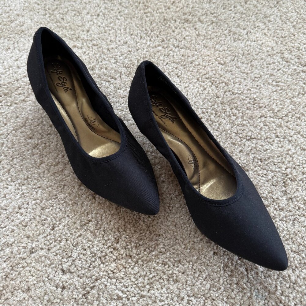 Hush Puppies AFTON Womens Black Kitten Heel Soft Pump Sz. 8M NEW in BOX